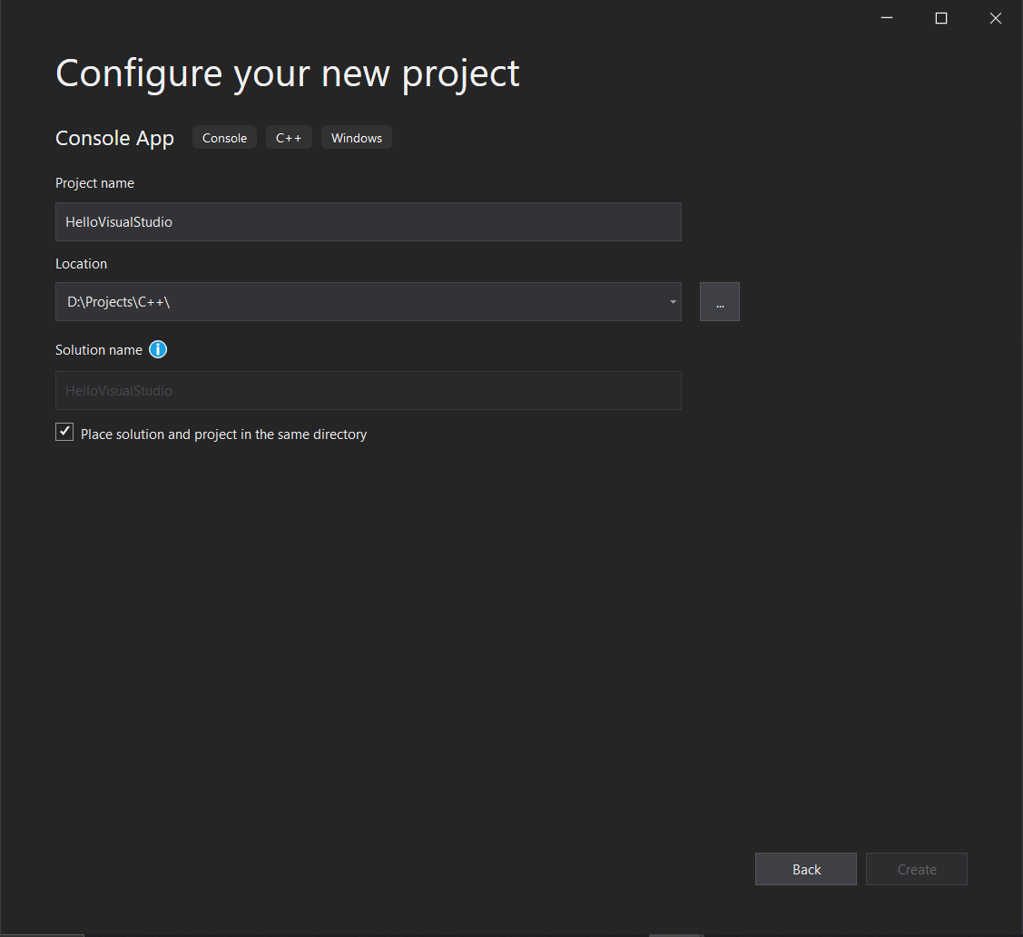 Visual Studio Project Configuration Menu
